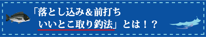 「落とし込み&前打ち いいとこ取り釣法」とは!? 「落とし込み&前打ち いいとこ取り釣法」とは!?